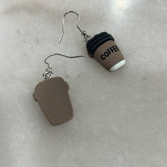 Clay Coffee Cup Earrings - Picture 5 of 5